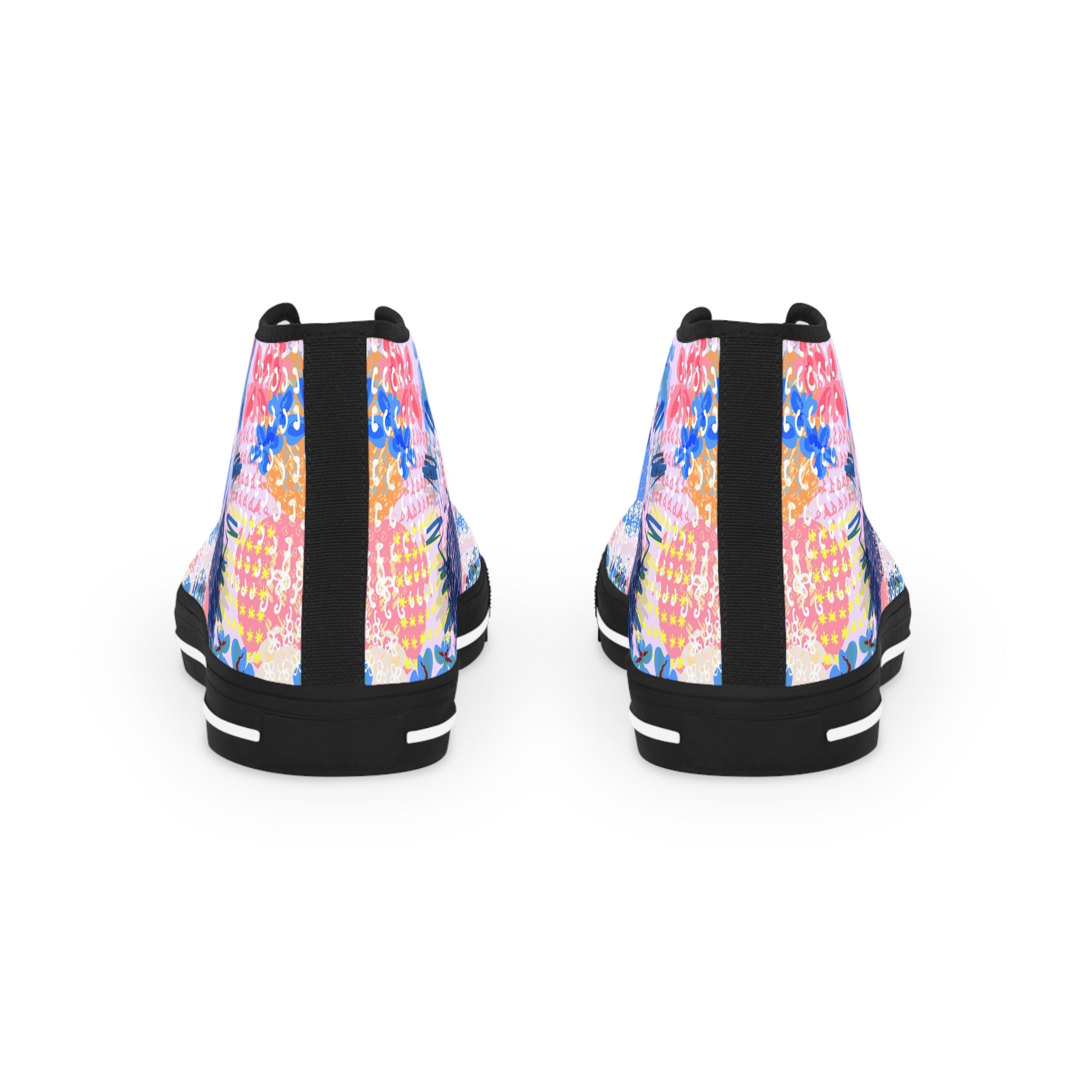 Flowers x Doodles x Hearts Multi-Color II Men's High Top Sneakers, Artsulli - Art is Long, Life is Short, Shoes, , , , , , , 
