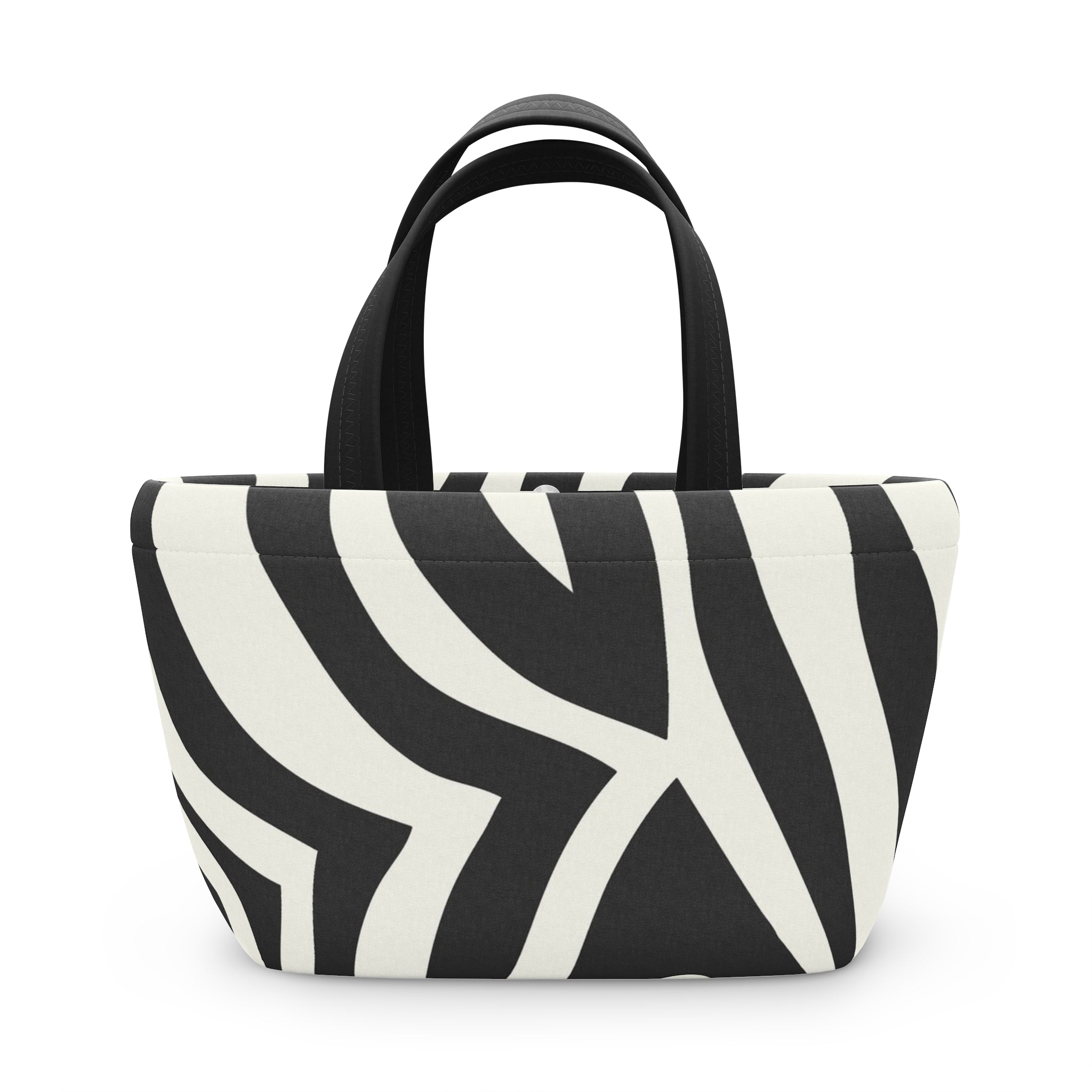 Melting Zebra Stripes Black and White Lunch Bag, Artsulli - Art is Long, Life is Short, Bags, Size, 9.3" x 7.7" x 4.7", Color, Black, , , 69331170871145