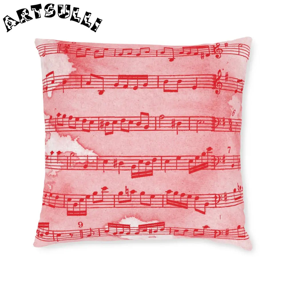 JAKKOUTTHEBXX Pink Musical Notes Square Pillow 2025