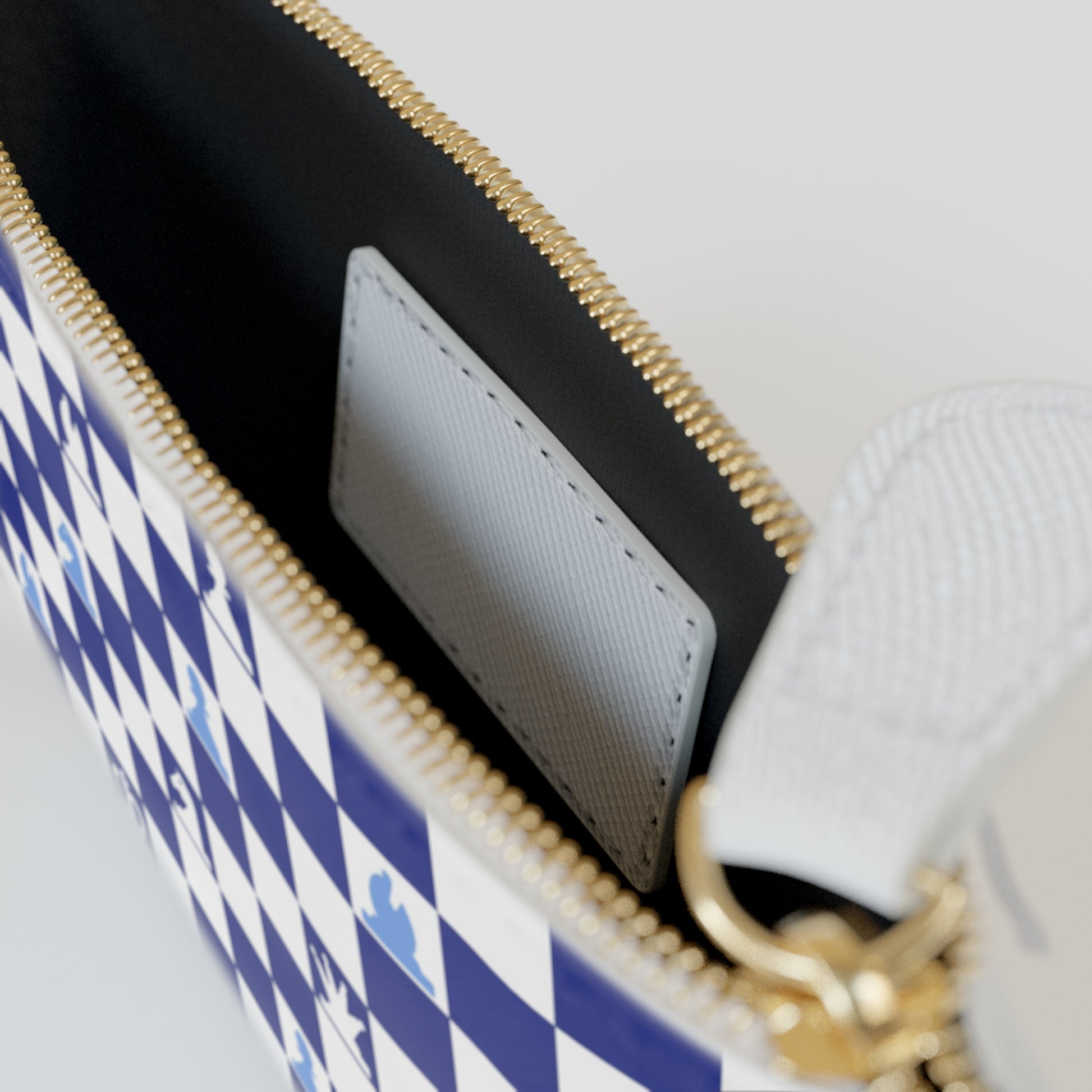 Chessboard Navy Blue Mini Clutch Bag, Artsulli - Art is Long, Life is Short, Bags, , , , , , , 