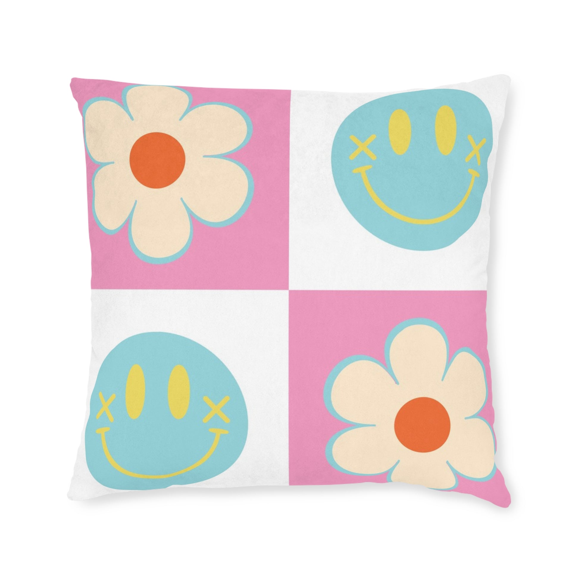 Madotsukis Grin Bloom Square Pillow, Artsulli - Art is Long, Life is Short, Home Decor, , , , , , , 