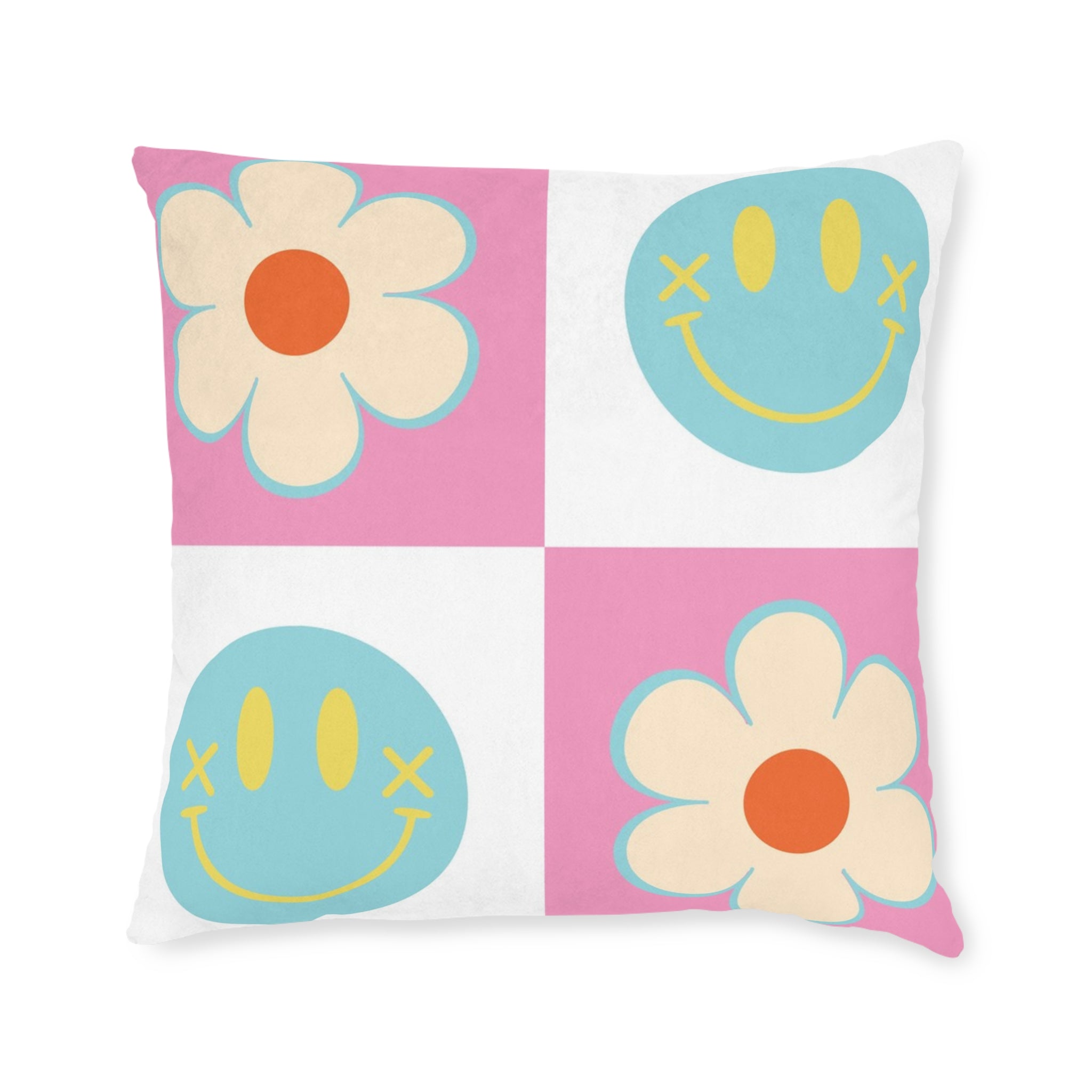 Madotsukis Grin Bloom Square Pillow, Artsulli - Art is Long, Life is Short, Home Decor, , , , , , , 