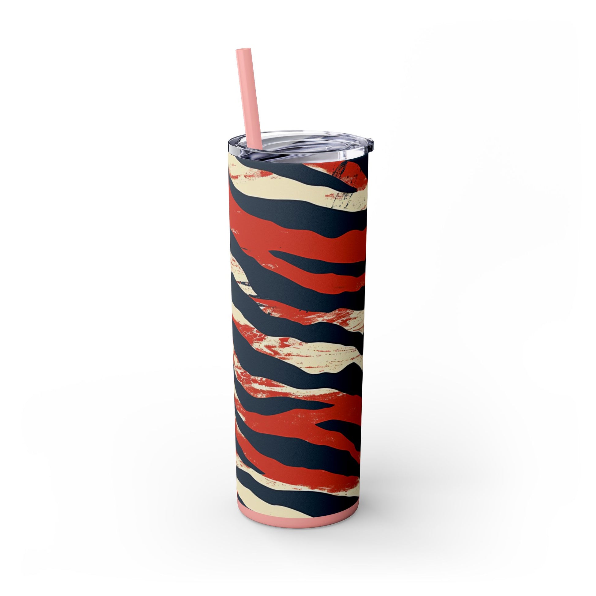 Capricious Tiger Wave Skinny Tumbler with Straw, 20oz, Artsulli - Art is Long, Life is Short, Mug, , , , , , , 