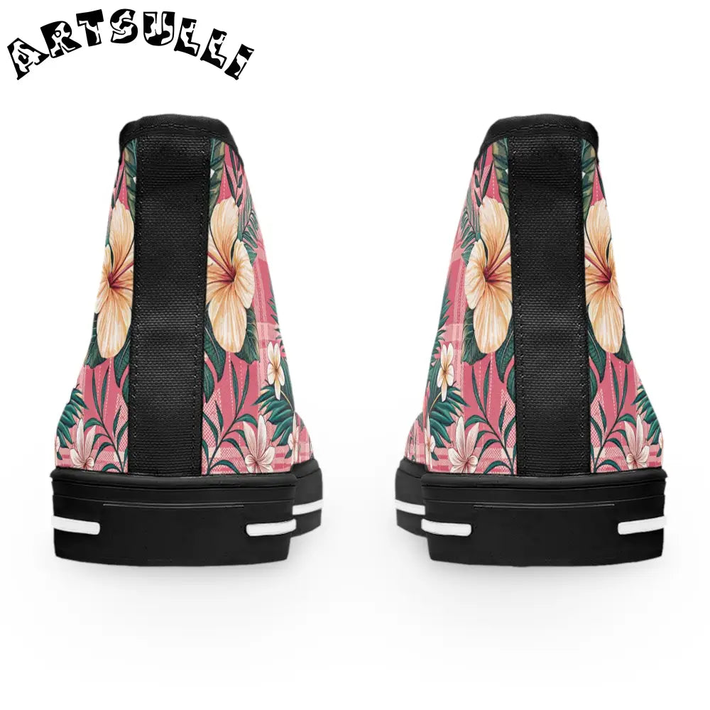JAKKOUTTHEBXX Plaid x Floral III Pink and Green Women’s High Top