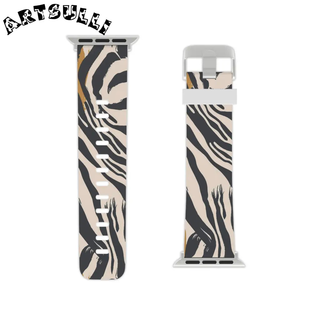 JAKKOUTTHEBXX Apple Watch with White and Zebra Print Interchangeable