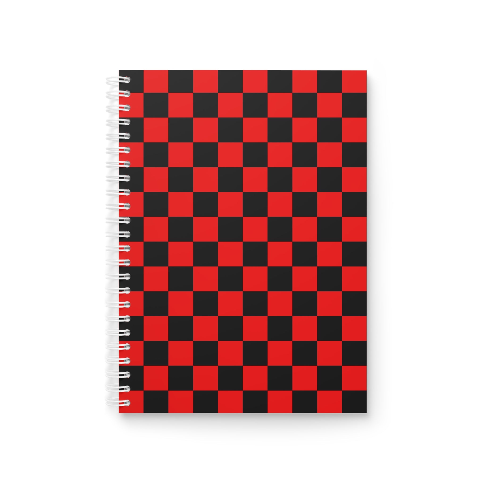 Checkerboard Red and Black Spiral Notebook, Artsulli - Art is Long, Life is Short, Paper products, Size, One Size, , , , , 14644149735981493580