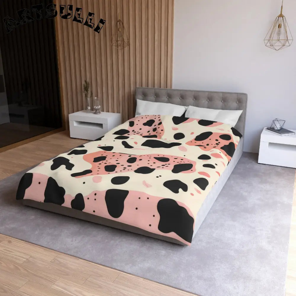 JAKKOUTTHEBXX Pink Cow Print Super Soft Art Printed Duvet Cover 2025