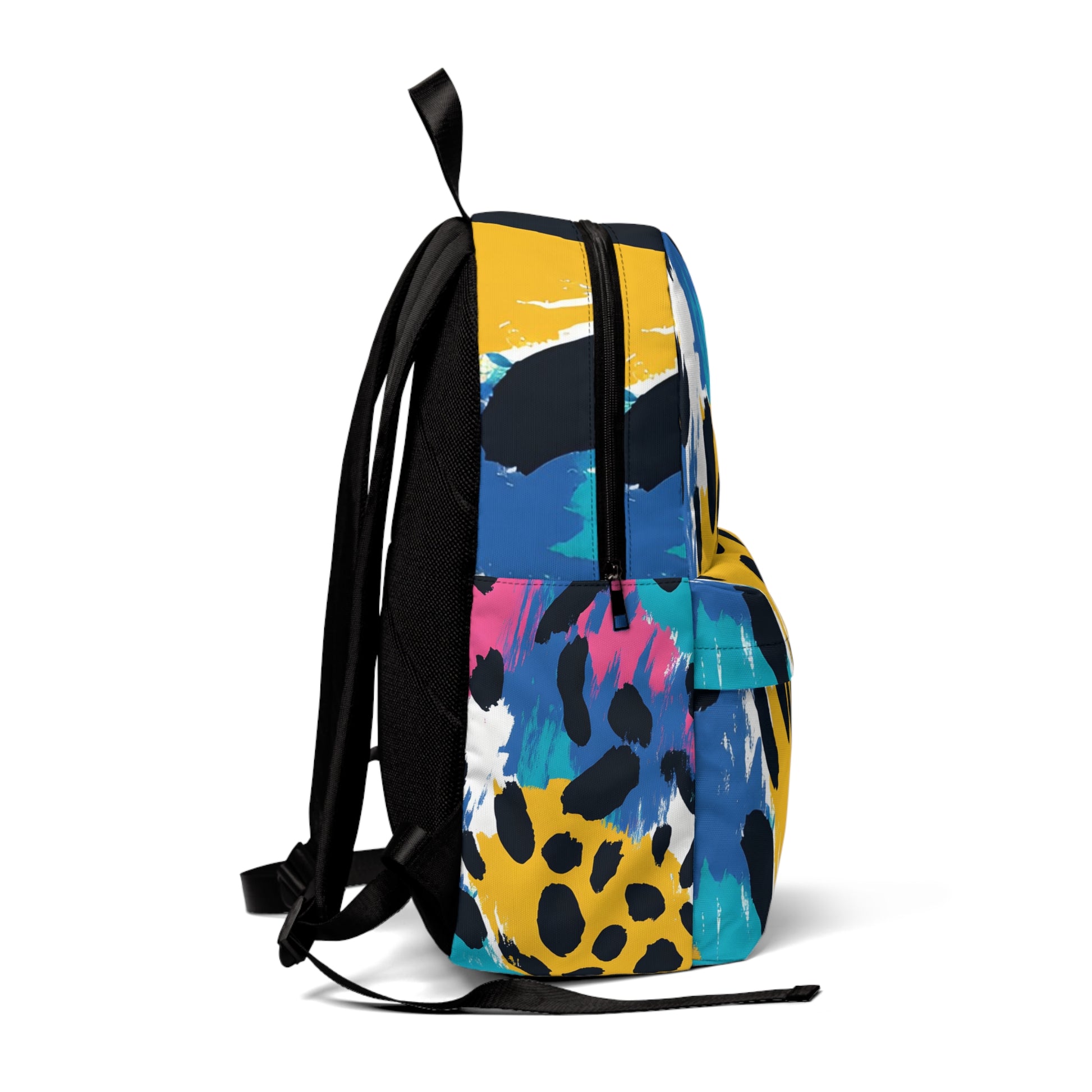 Leopard Print x Paint Brush Strokes Multi-Color Unisex Classic Backpack, Artsulli - Art is Long, Life is Short, Bags, , , , , , , 