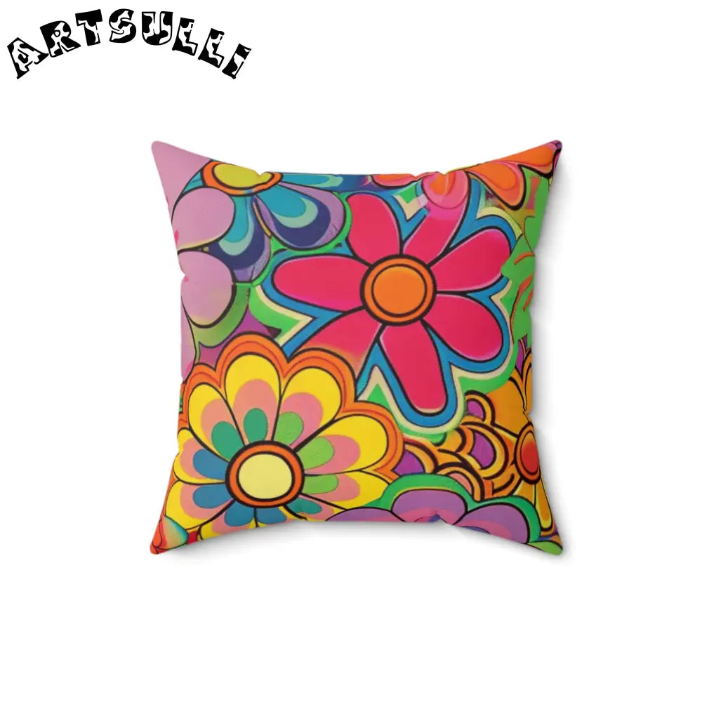 JAKKOUTTHEBXX Chromatic Daisy Dream Spun Polyester Square Pillow