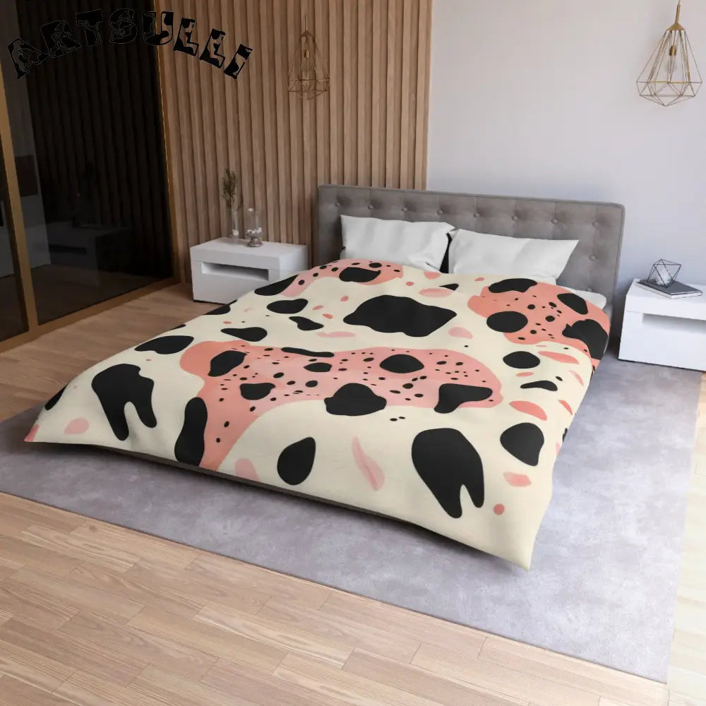 JAKKOUTTHEBXX Pink Cow Print Super Soft Art Printed Duvet Cover 2025