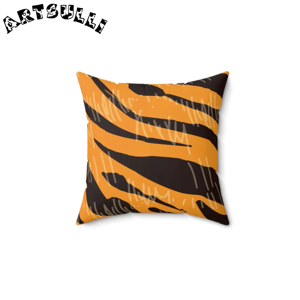 JAKKOUTTHEBXX Tiger Scratches Orange & Black Spun Polyester Square