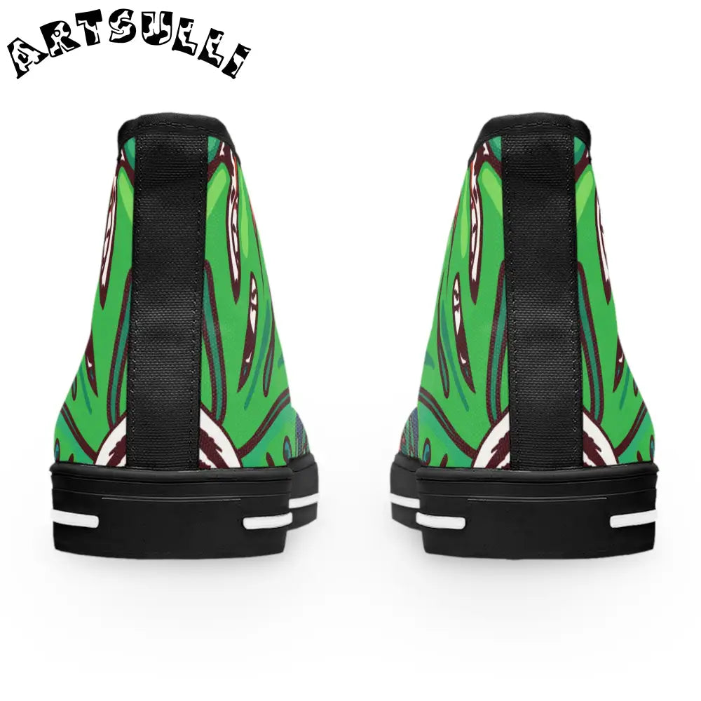 JAKKOUTTHEBXX Tropical Jungle Tigers Green and Blue Women’s High Top