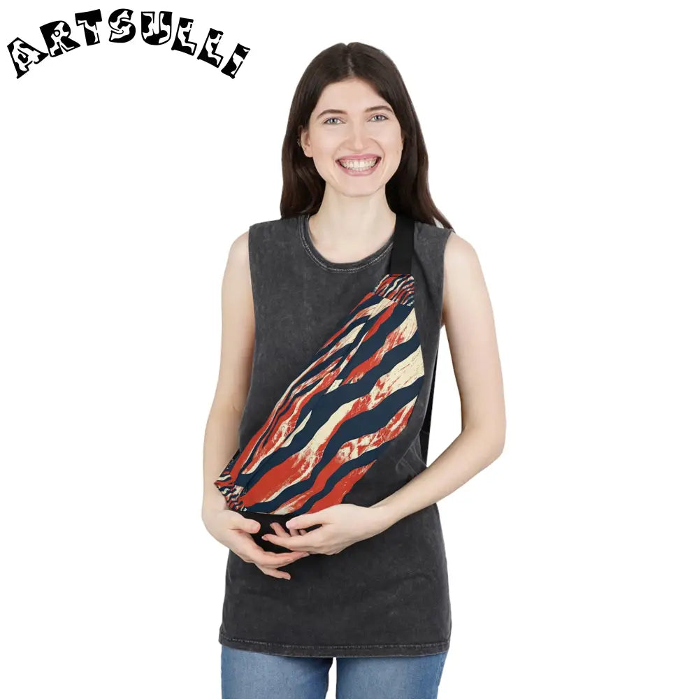 JAKKOUTTHEBXX Capricious Tiger Wave Large Fanny Pack JAKKOUTTHEBXX