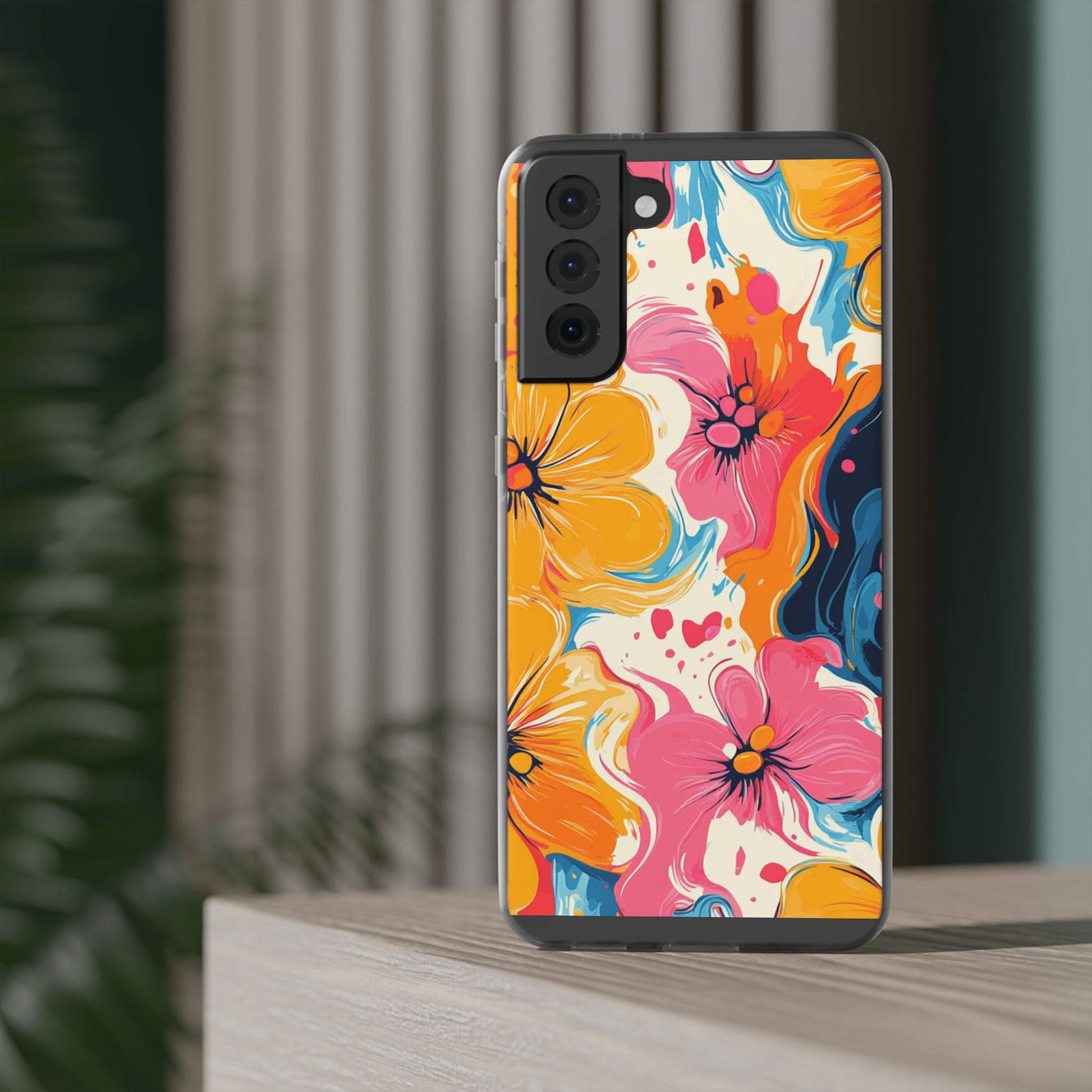 Vibrant Abstract Floral Flexi Case, Artsulli - Art is Long, Life is Short, Phone Case, , , , , , , 