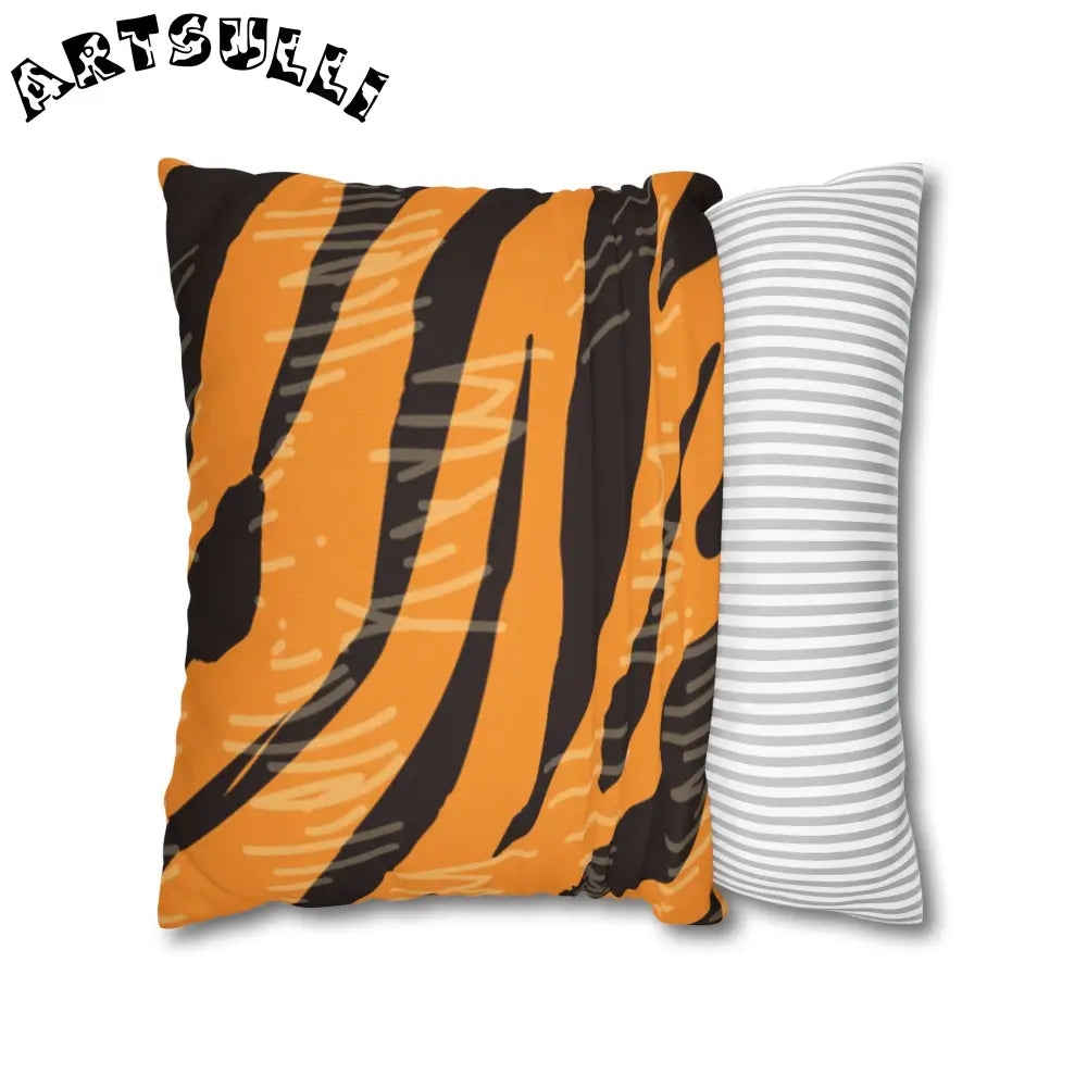 JAKKOUTTHEBXX Tiger Scratches Orange & Black Spun Polyester Square
