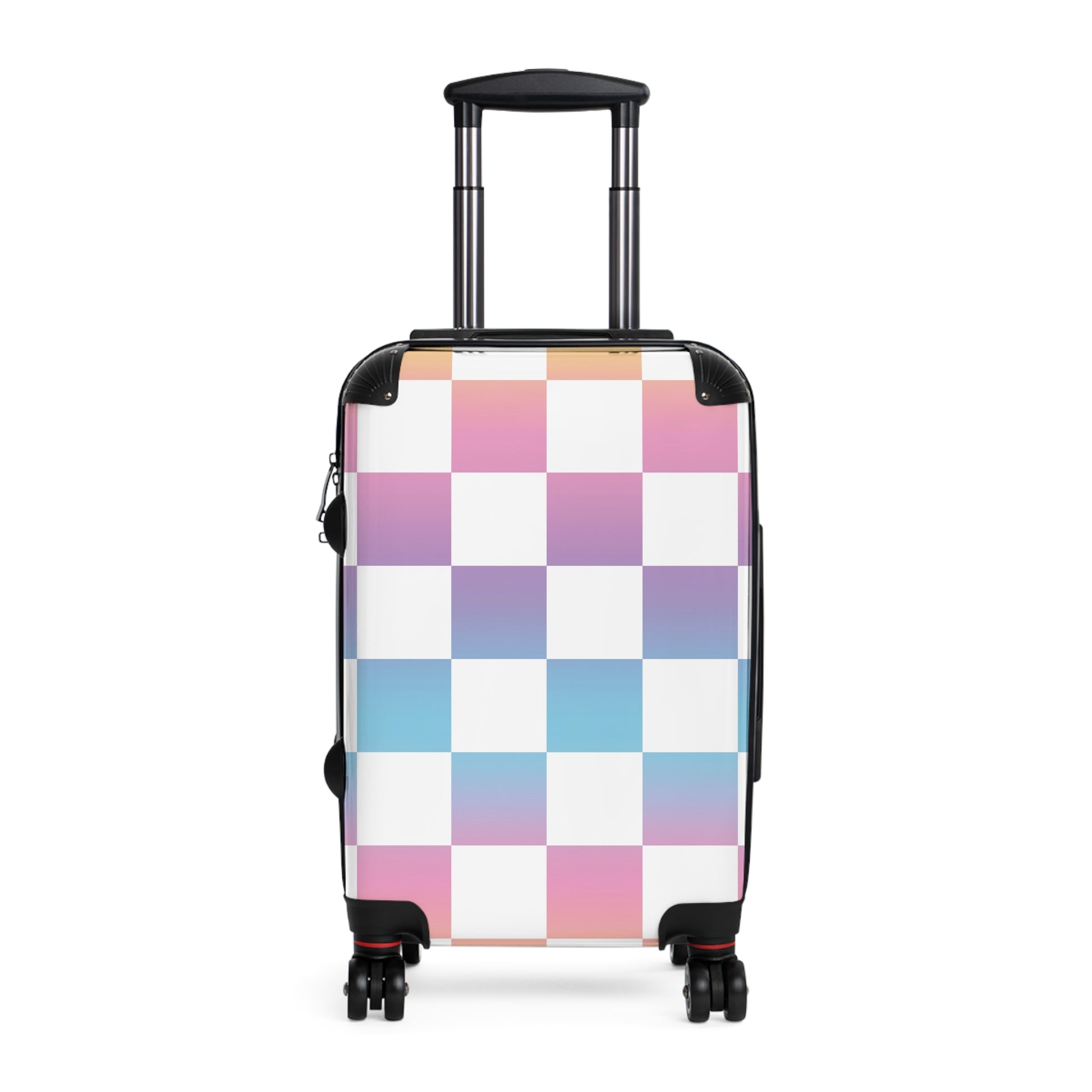 Vaporwave Check Suitcase, Artsulli - Art is Long, Life is Short, Bags, Size, Small, Color, Black, , , 53293466601523996031