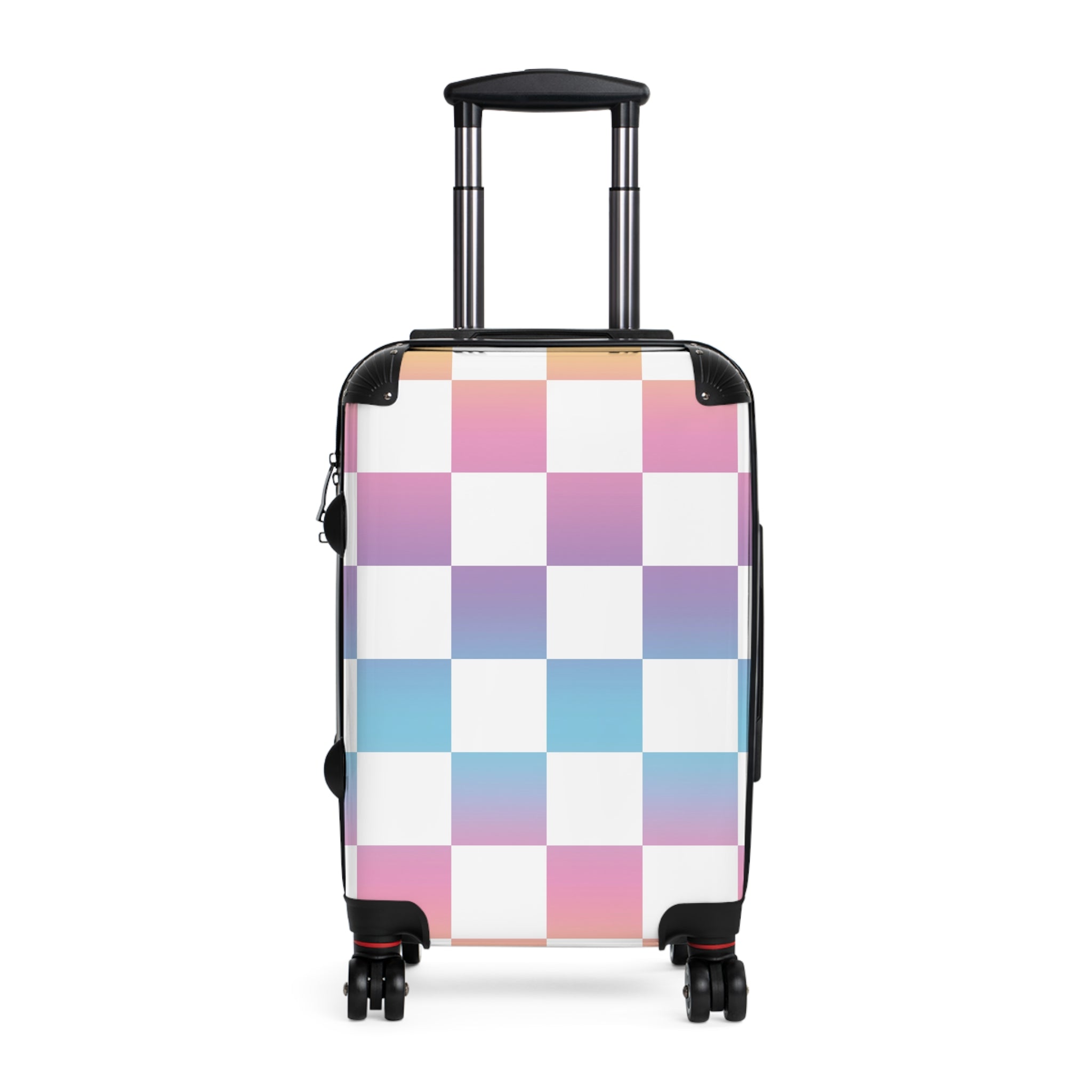 Vaporwave Check Suitcase, Artsulli - Art is Long, Life is Short, Bags, Size, Small, Color, Black, , , 53293466601523996031