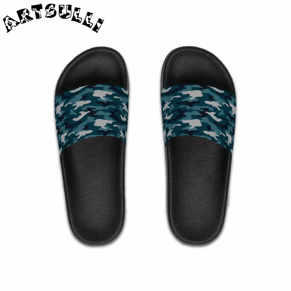 JAKKOUTTHEBXX Blue Camouflage II Men’s Slide Sandals JAKKOUTTHEBXX