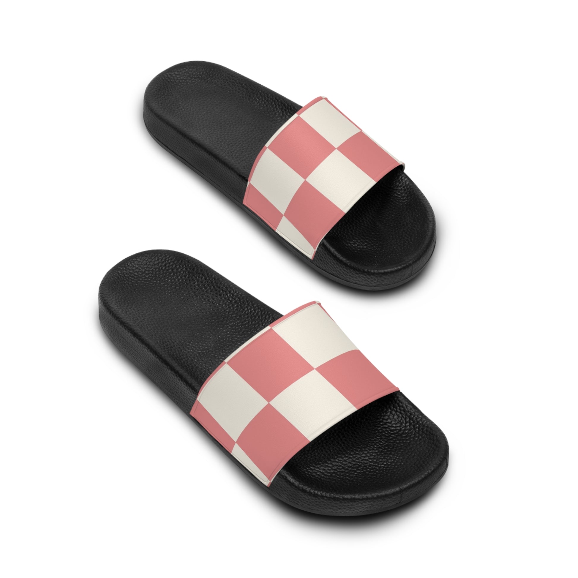 Retro Checkered Grassland Sprites Women's Slide Sandals, Artsulli - Art is Long, Life is Short, Shoes, , , , , , , 