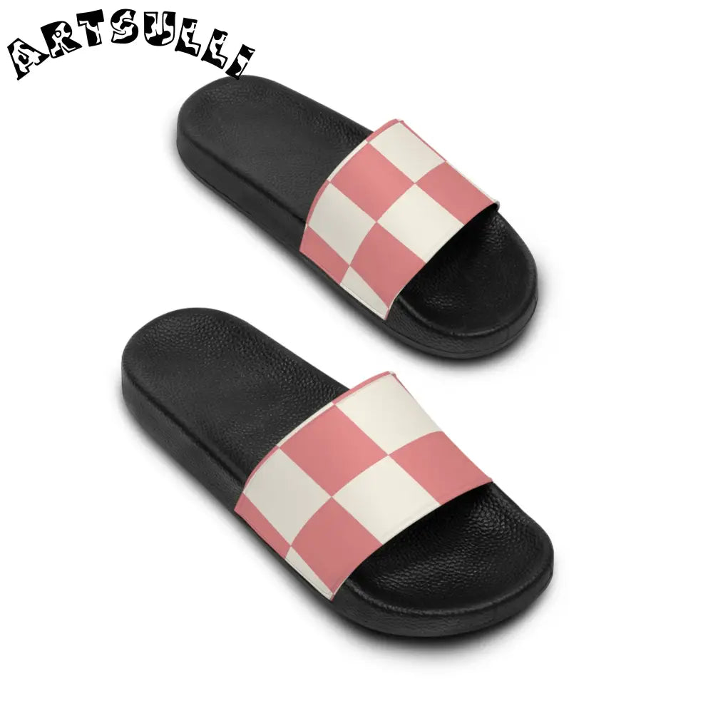 JAKKOUTTHEBXX Retro Checkered Grassland Sprites Women’s Slide