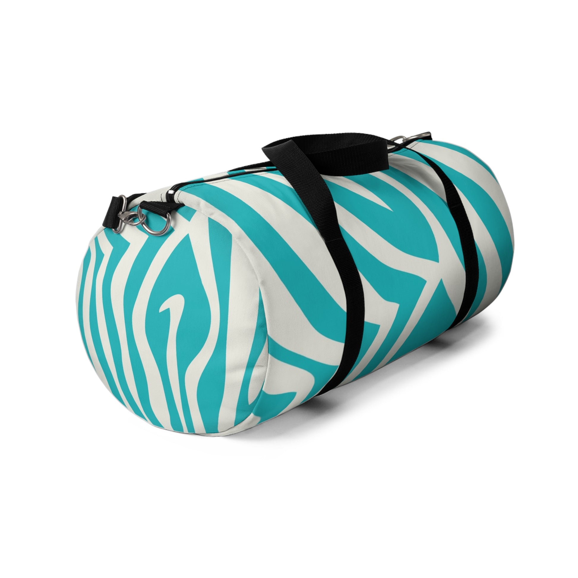 Melting Zebra Stripes Turquoise and White Duffel Bag, Artsulli - Art is Long, Life is Short, Bags, , , , , , , 