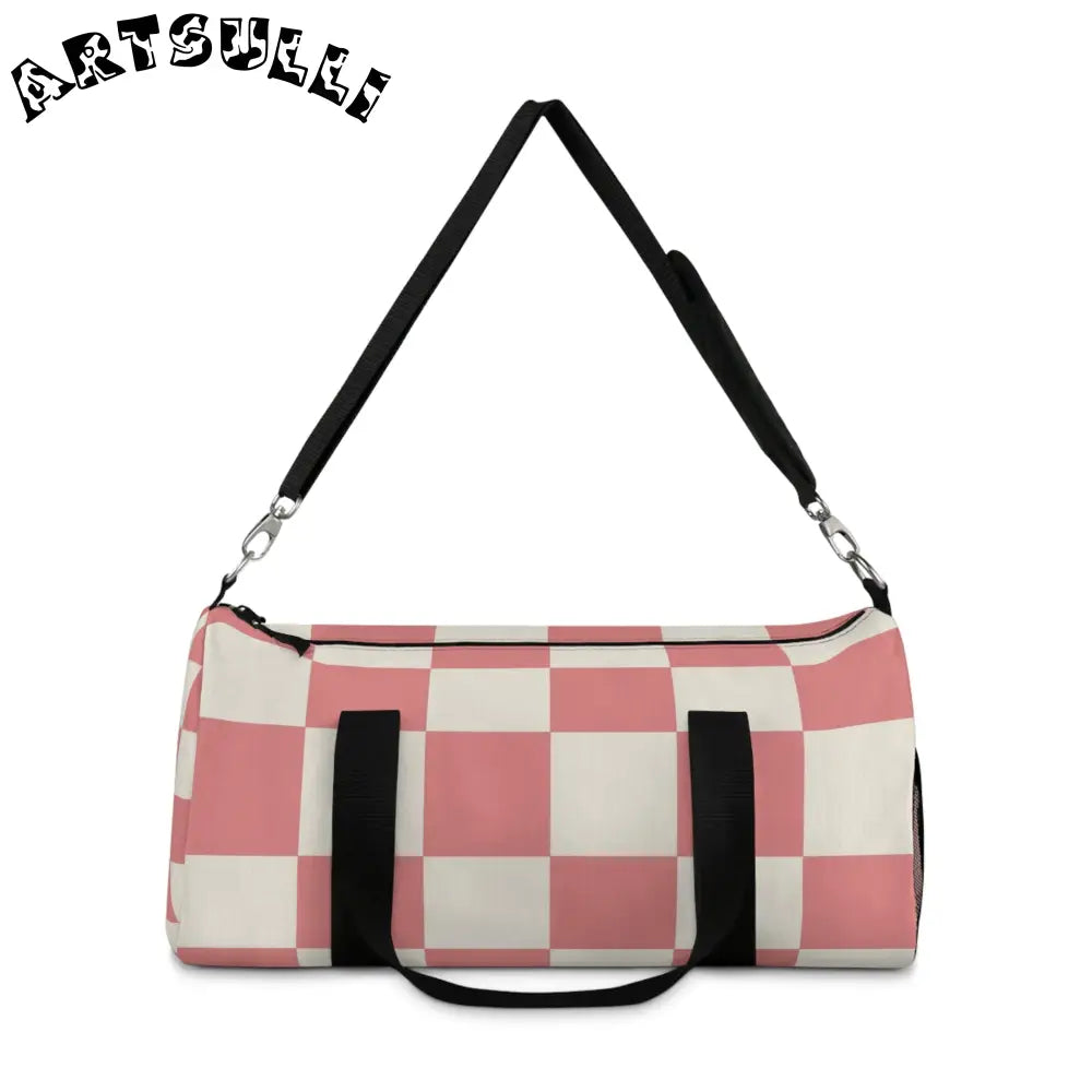 JAKKOUTTHEBXX Retro Checkered Grassland Sprites Duffel Bag