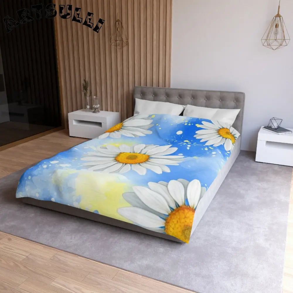 JAKKOUTTHEBXX Daisies Microfiber Duvet Cover JAKKOUTTHEBXX Artsulli
