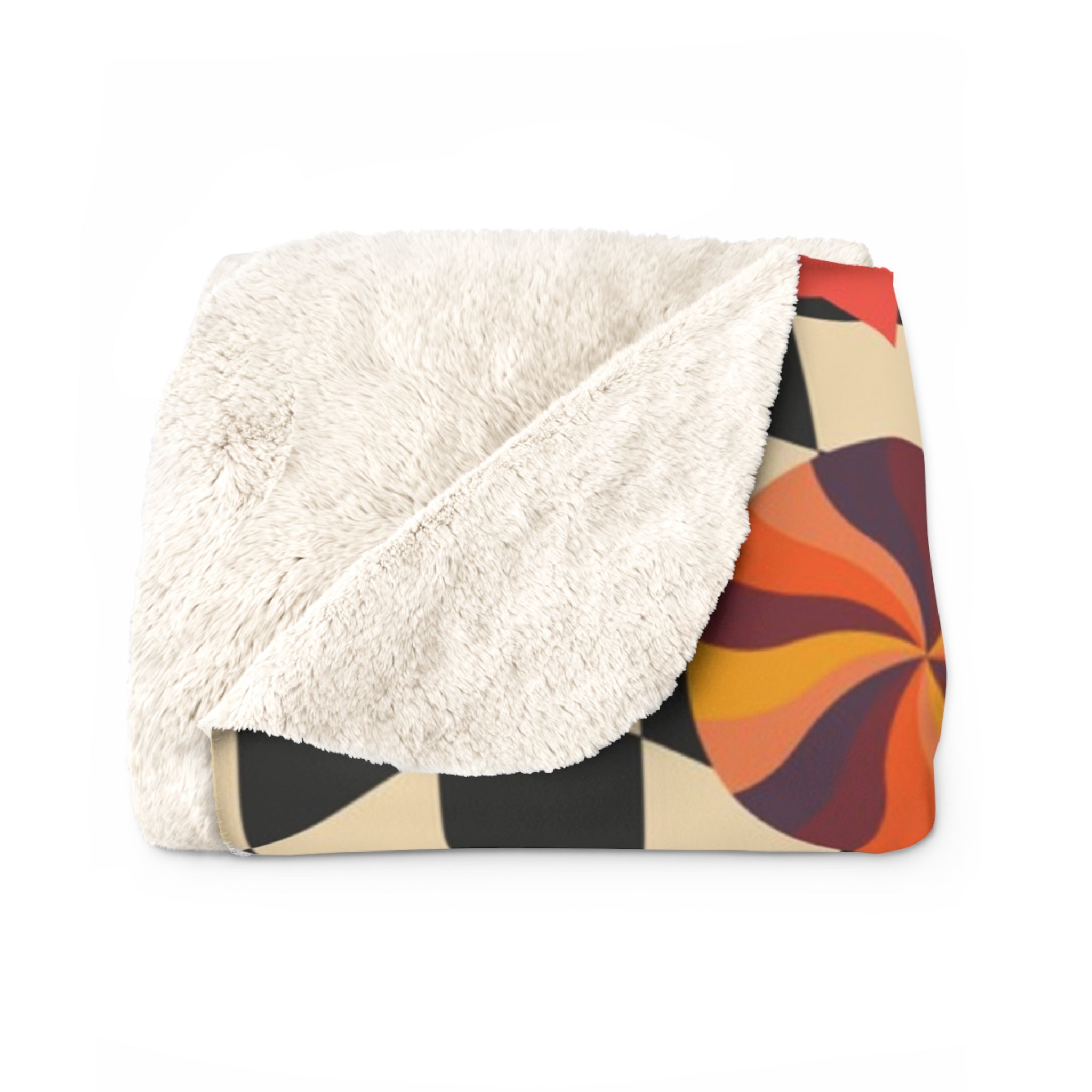 Trippy x Wavy Checkerboard x Smiley Face x Rainbow x Flowers Multi-Color Sherpa Fleece Blanket, Artsulli - Art is Long, Life is Short, Home Decor, , , , , , , 