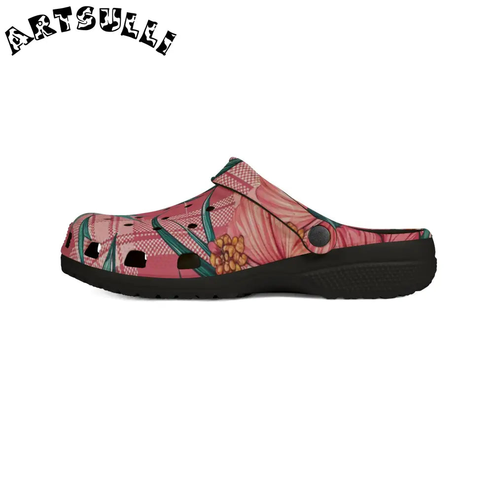 JAKKOUTTHEBXX Plaid x Floral Red and GreenEVA Foam Rubber Shoes