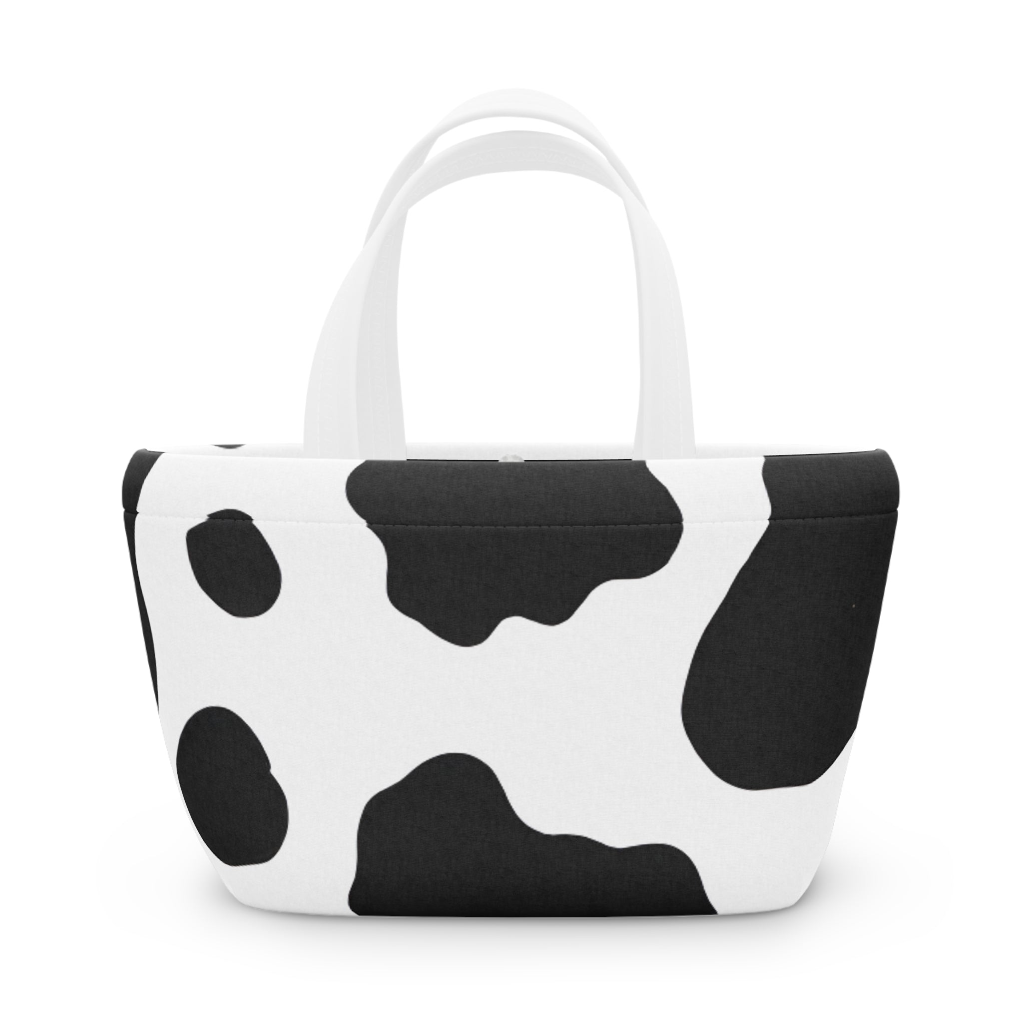 Cow Print Focus Lunch Bag, Artsulli - Art is Long, Life is Short, Bags, Size, 9.3" x 7.7" x 4.7", Color, White, , , 33596459744902