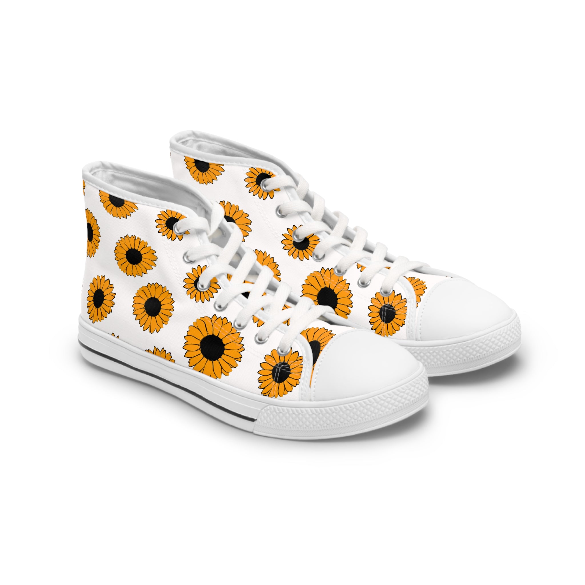 Sunflowers Women's High Top Sneakers, Artsulli - Art is Long, Life is Short, Shoes, Size, US 5.5, Color, White sole, , , 14523530959442036278