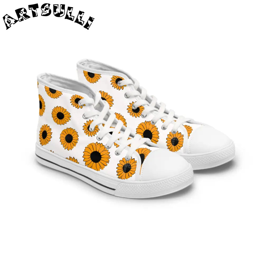 JAKKOUTTHEBXX Sunflowers Women’s High Top Sneakers JAKKOUTTHEBXX