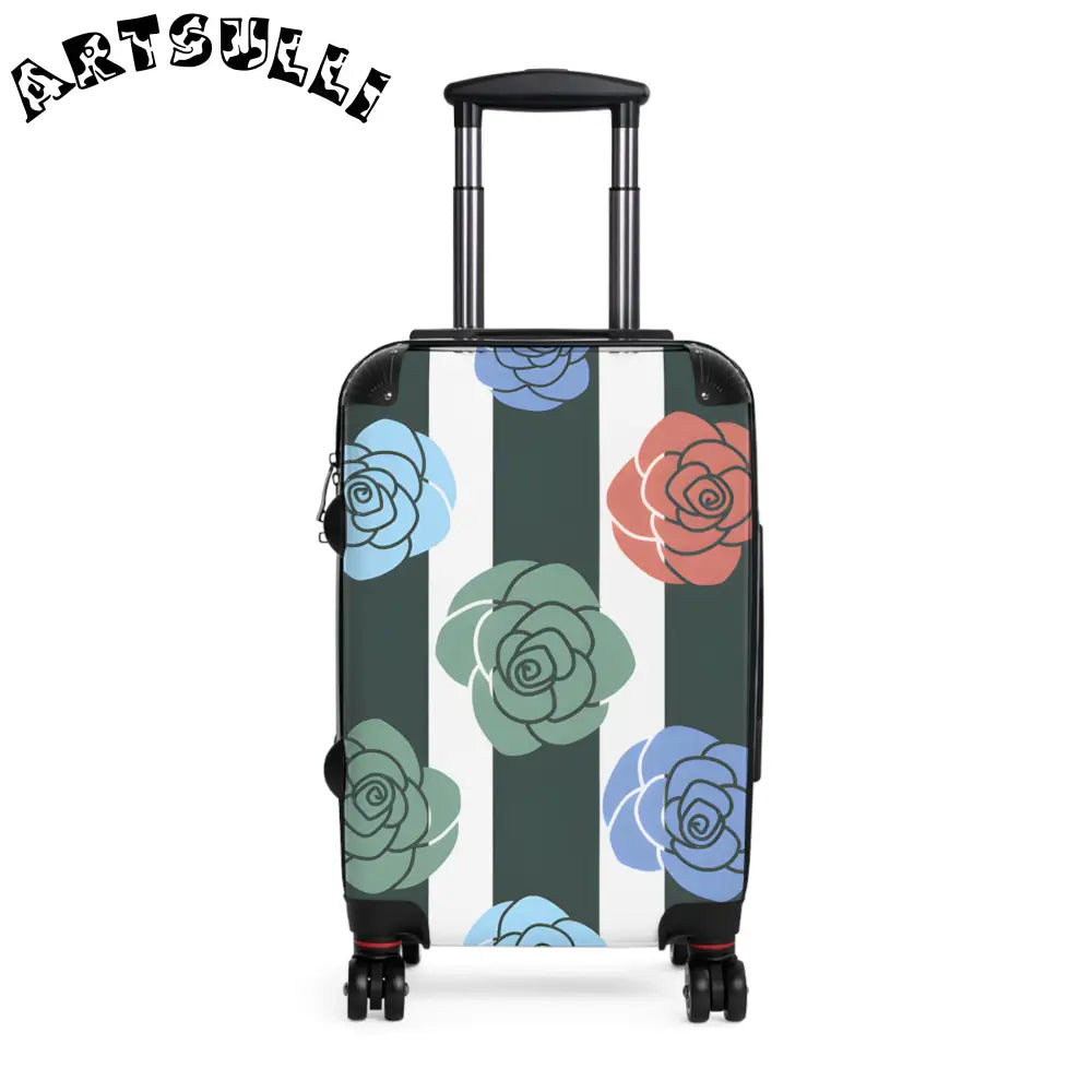 JAKKOUTTHEBXX Stripes x Roses Black and White Suitcase JAKKOUTTHEBXX