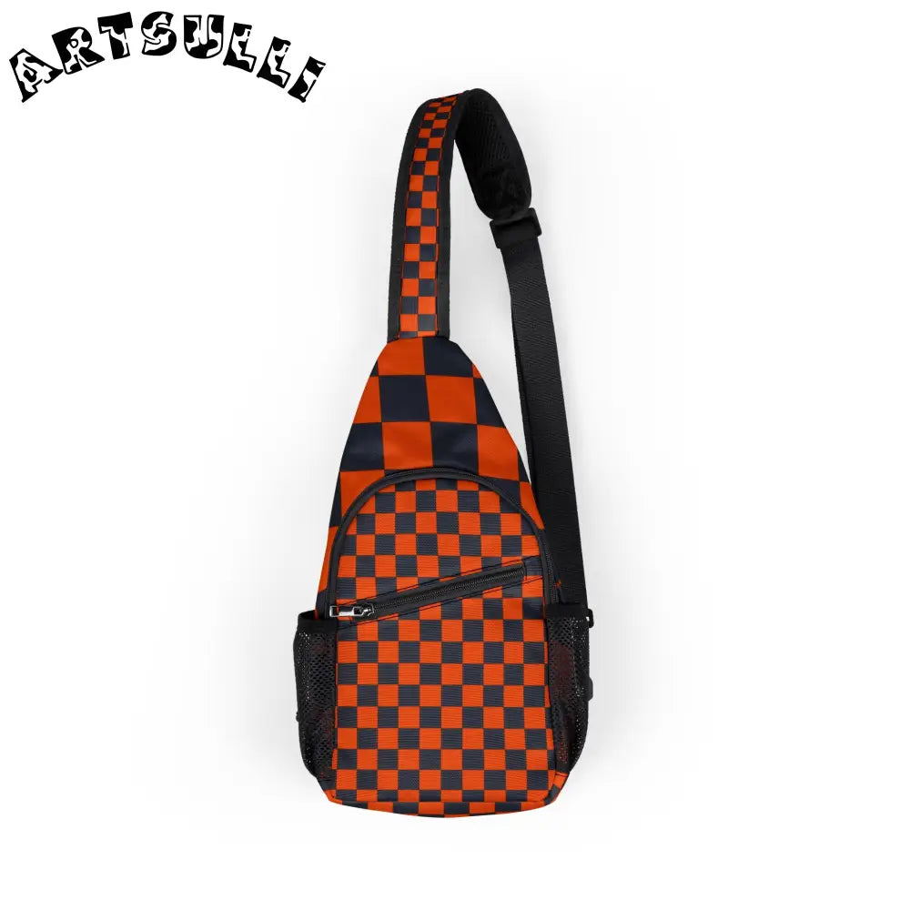 JAKKOUTTHEBXX Checkerboard Ref and Black Chest Bag (AOP)