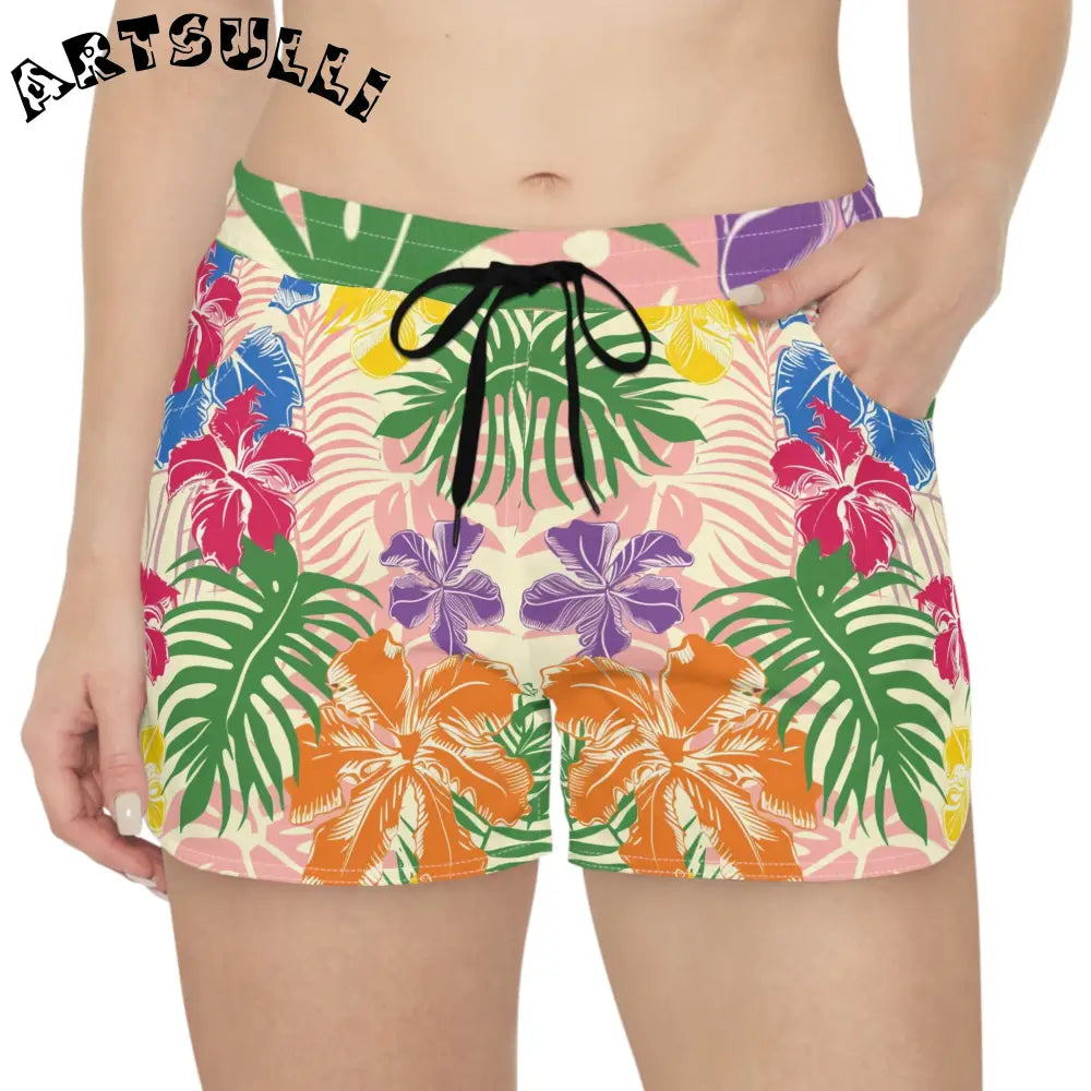 JAKKOUTTHEBXX Tropical Floral Illustration Printed Shorts 2025