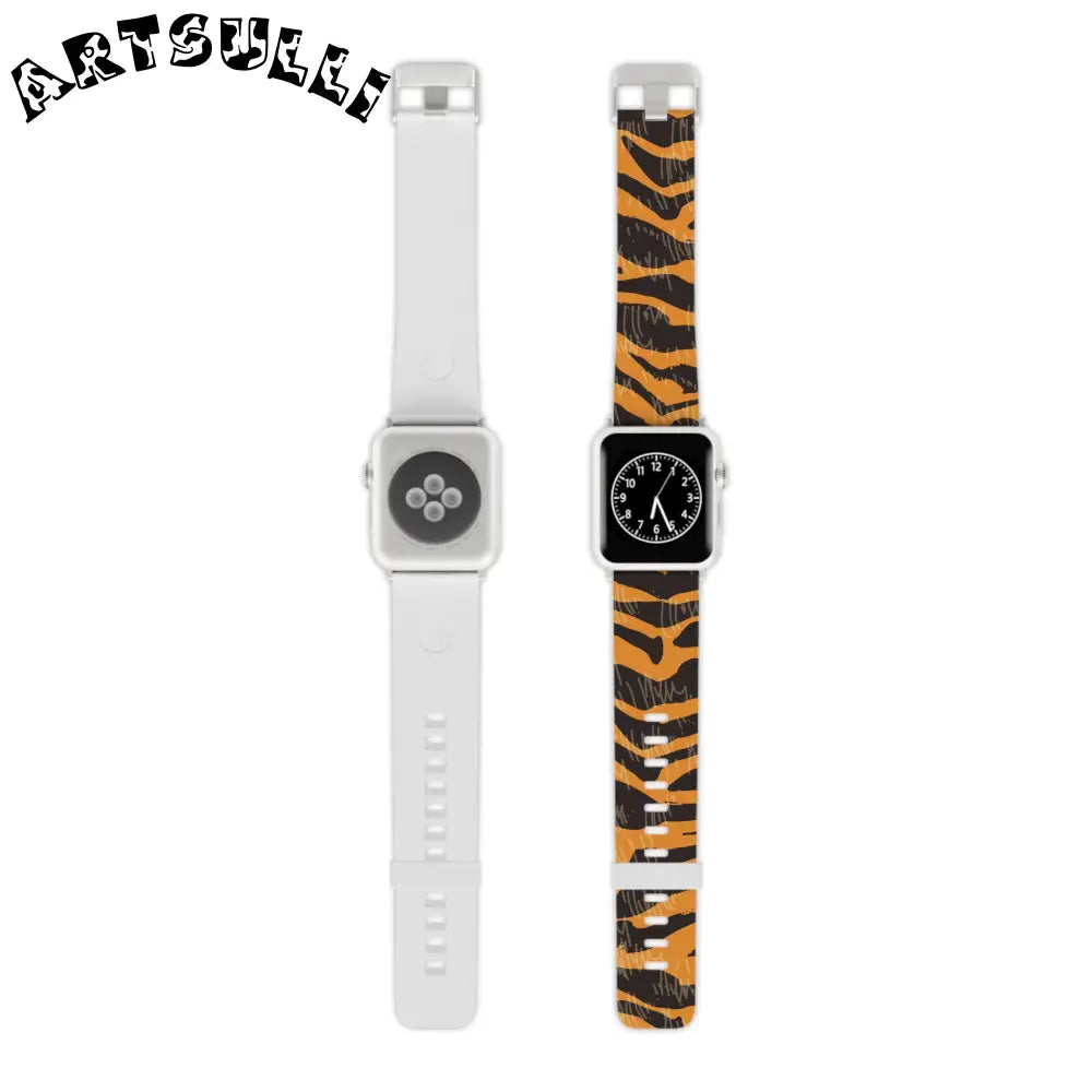 JAKKOUTTHEBXX Tiger Scratches Orange & Black Watch Band for Apple