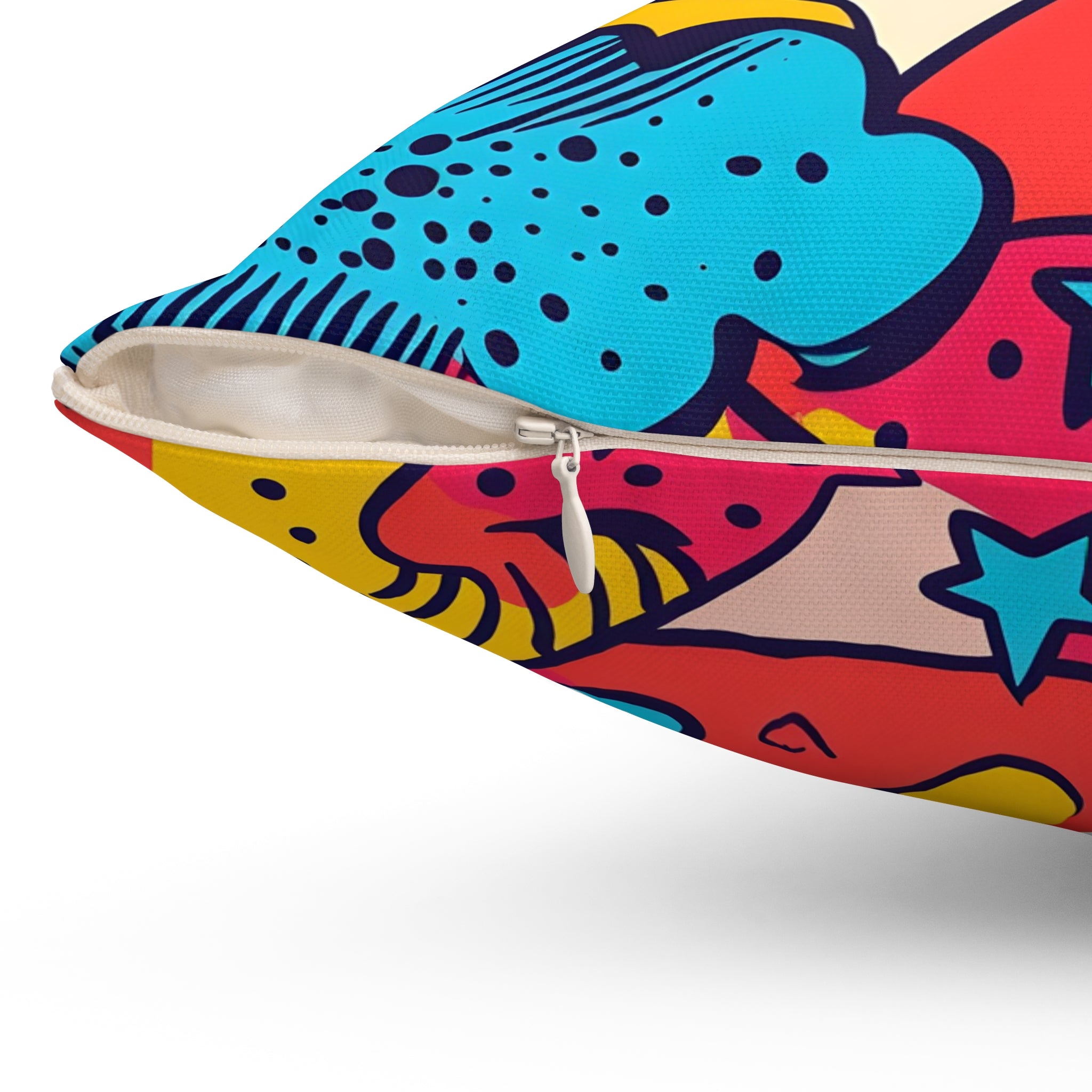 Comic x Pop Art Spun Polyester Square Pillow, Artsulli - Art is Long, Life is Short, Home Decor, , , , , , , 