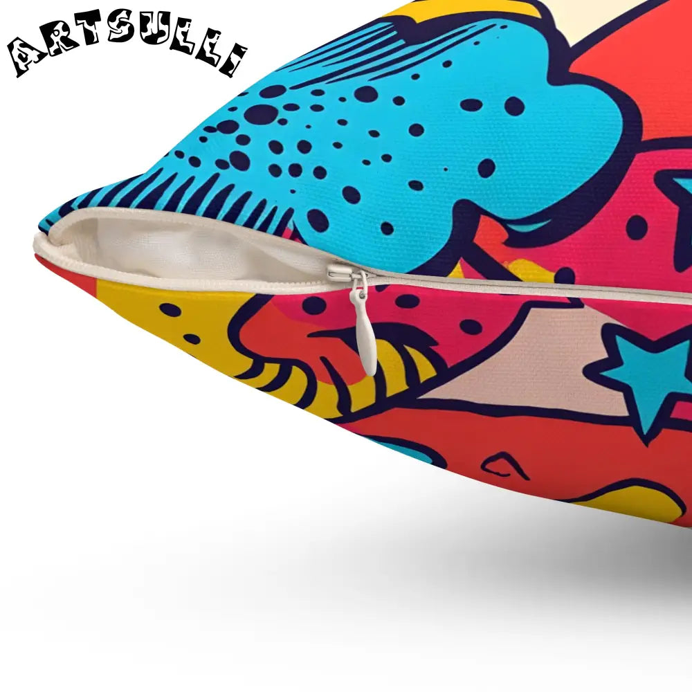 JAKKOUTTHEBXX Comic x Pop Art Spun Polyester Square Pillow