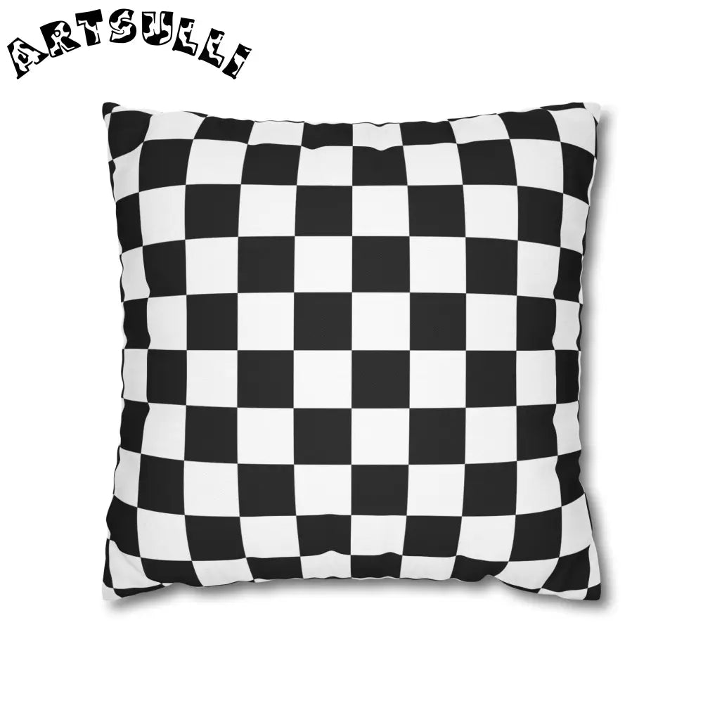 JAKKOUTTHEBXX Checkerboard Black and White Spun Polyester Square