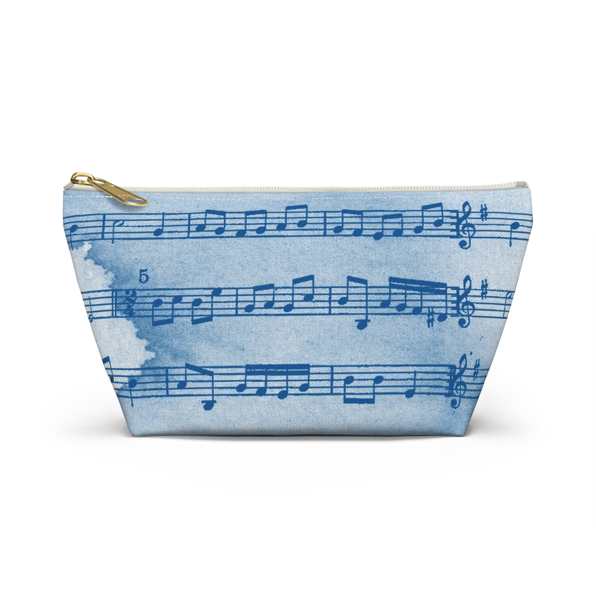 Drip Spill Type Beat Sheet Music Blue Accessory Pouch w T-bottom, Artsulli - Art is Long, Life is Short, Bags, Size, Small, Color, White zipper, , , 66995849170586871801