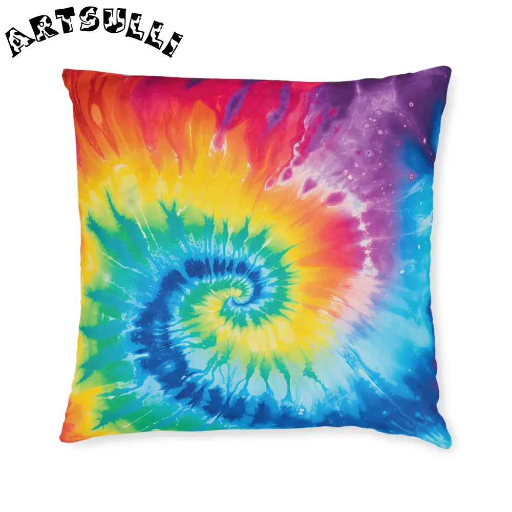 JAKKOUTTHEBXX Rainbow Tie Dye Faux Suede Pillow 2025