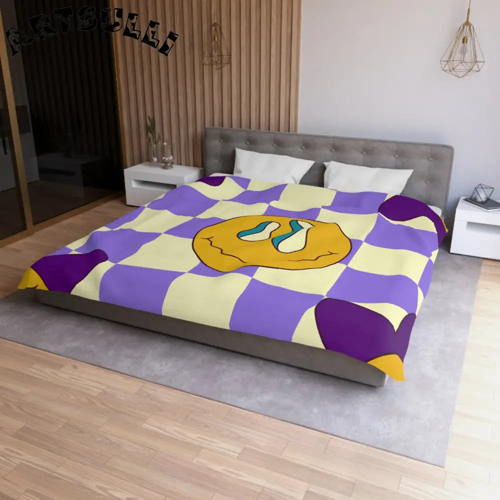 JAKKOUTTHEBXX Trippy Flower Power Motifs Microfiber Duvet Cover