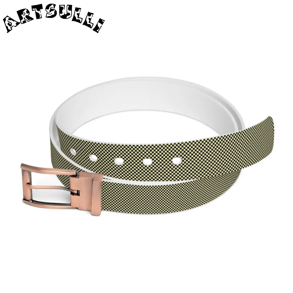 JAKKOUTTHEBXX Checkerboard Black and Yellow Belt JAKKOUTTHEBXX