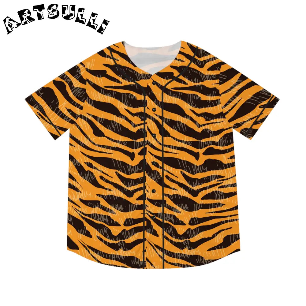 JAKKOUTTHEBXX Tiger Scratches Orange & Black Men’s Baseball Jersey