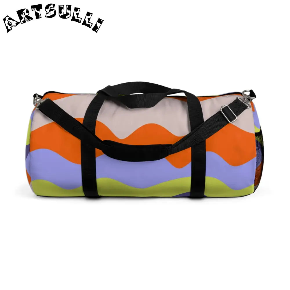 JAKKOUTTHEBXX Waves Red and Blue Duffel Bag JAKKOUTTHEBXX Artsulli