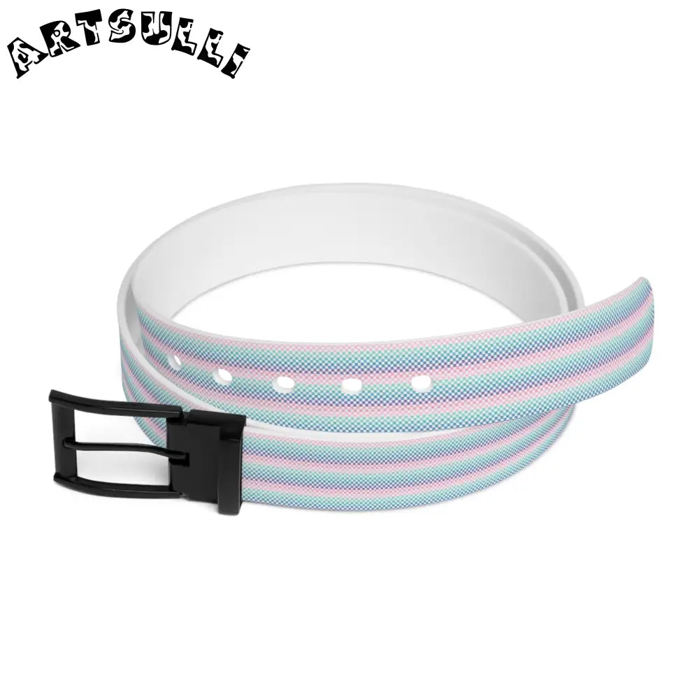 JAKKOUTTHEBXX Vaporwave Rainbow Checkerboard Multi-Color Belt