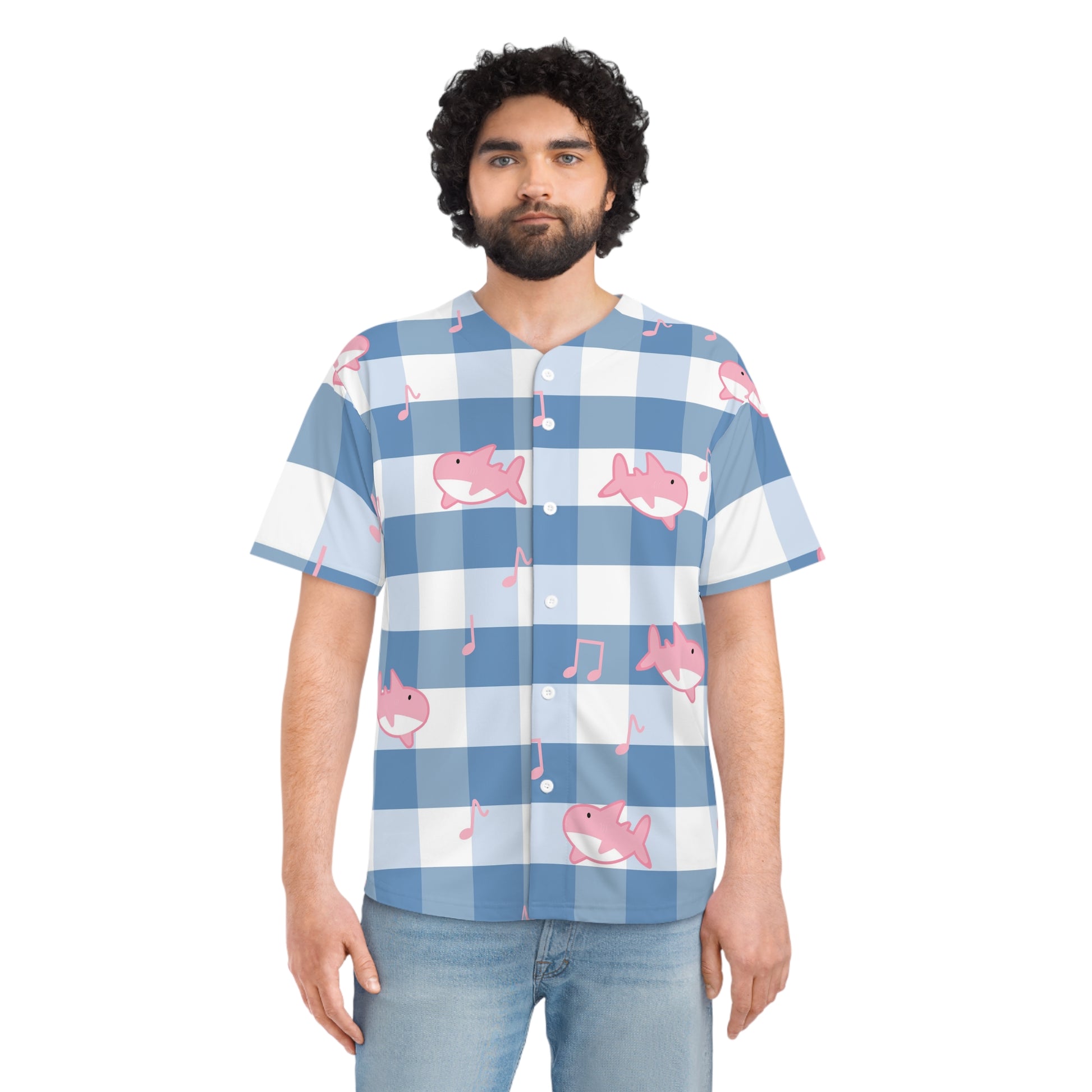 Music Shark Men's Baseball Jersey (AOP), Artsulli - Art is Long, Life is Short, All Over Prints, , , , , , , 