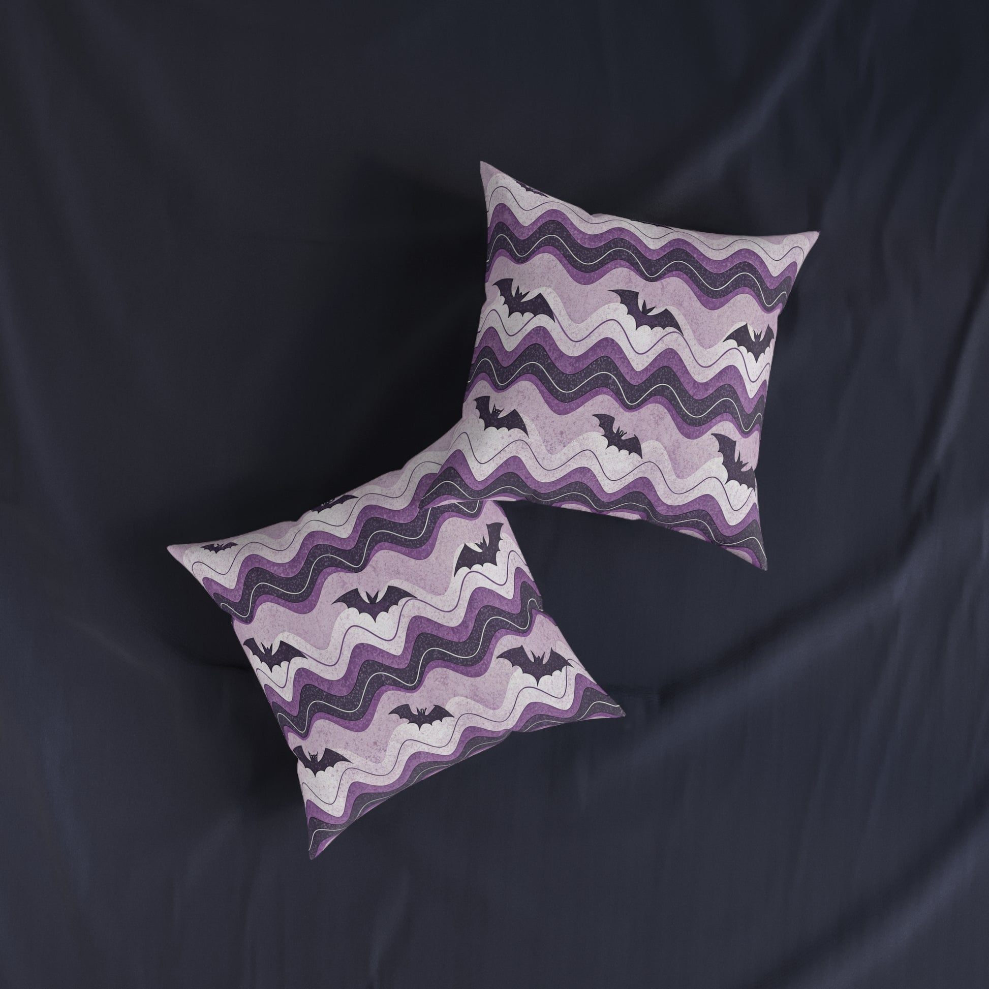 Bat Wave Square Pillow, Artsulli - Art is Long, Life is Short, Home Decor, , , , , , , 