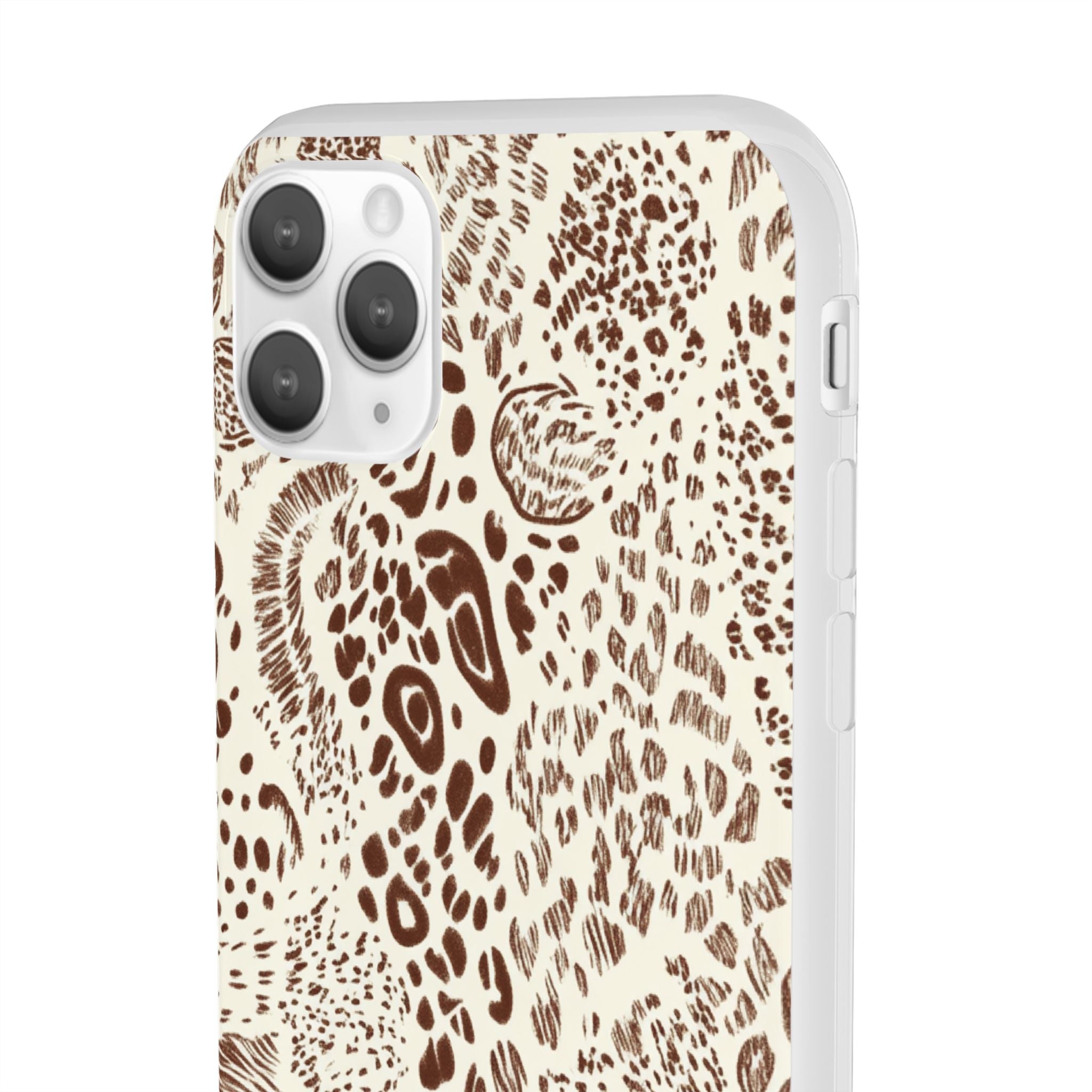 Brown Animal Print Flexi Case, Artsulli - Art is Long, Life is Short, Phone Case, , , , , , , 