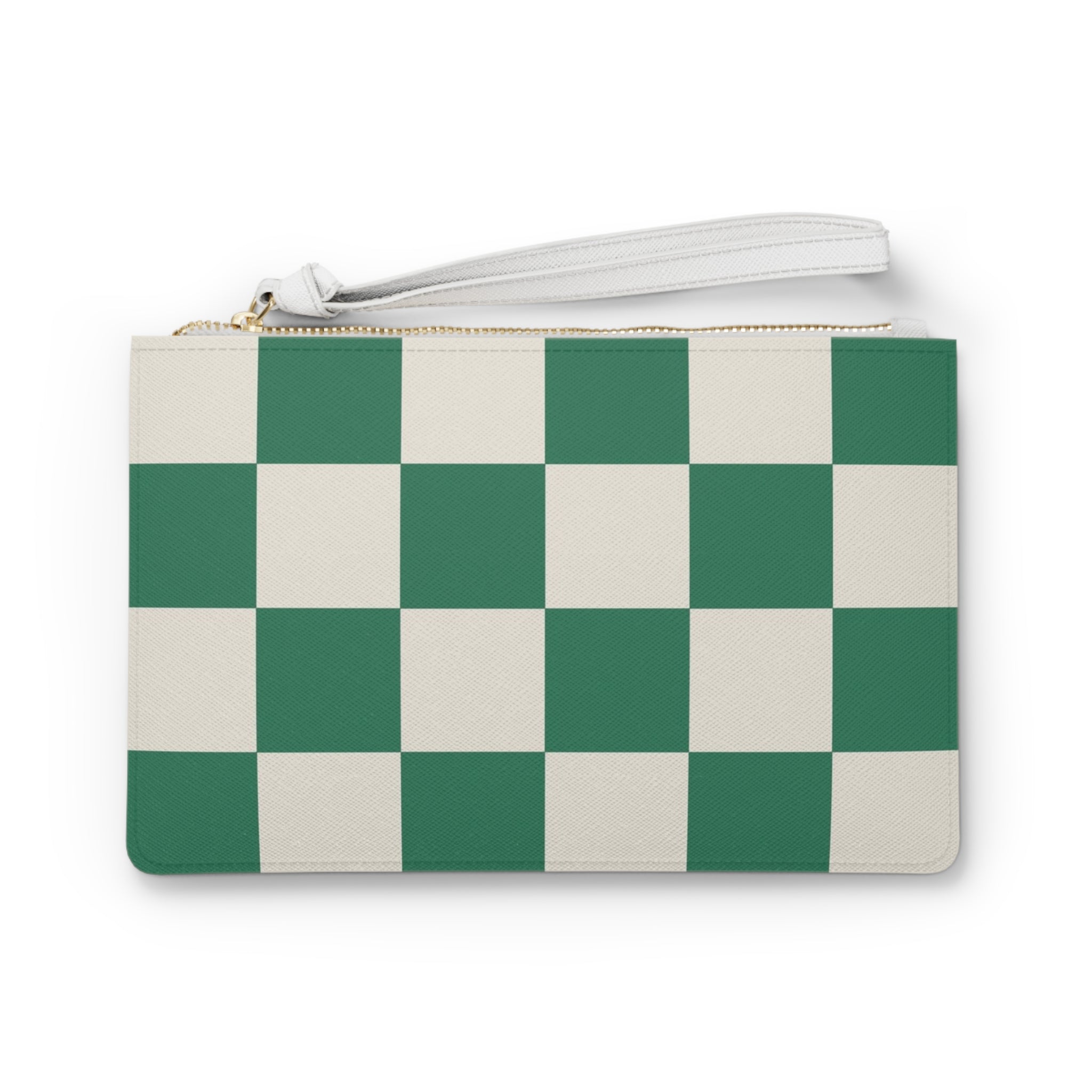 Checkerboard Dark Green Clutch Bag, Artsulli - Art is Long, Life is Short, Bags, Size, One size, , , , , 95279342609742162557